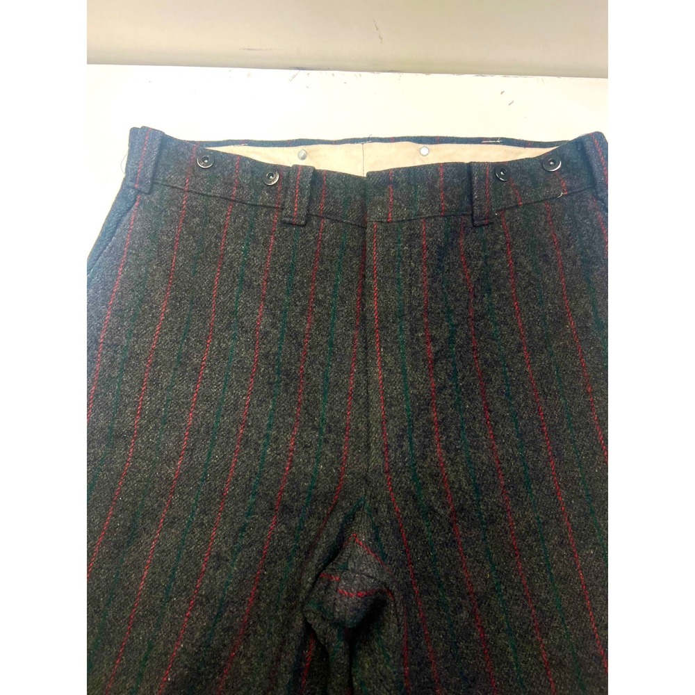 LL Bean Vintage 1960's Mens Wool Striped Academia Trouser Suit Suspender Pants